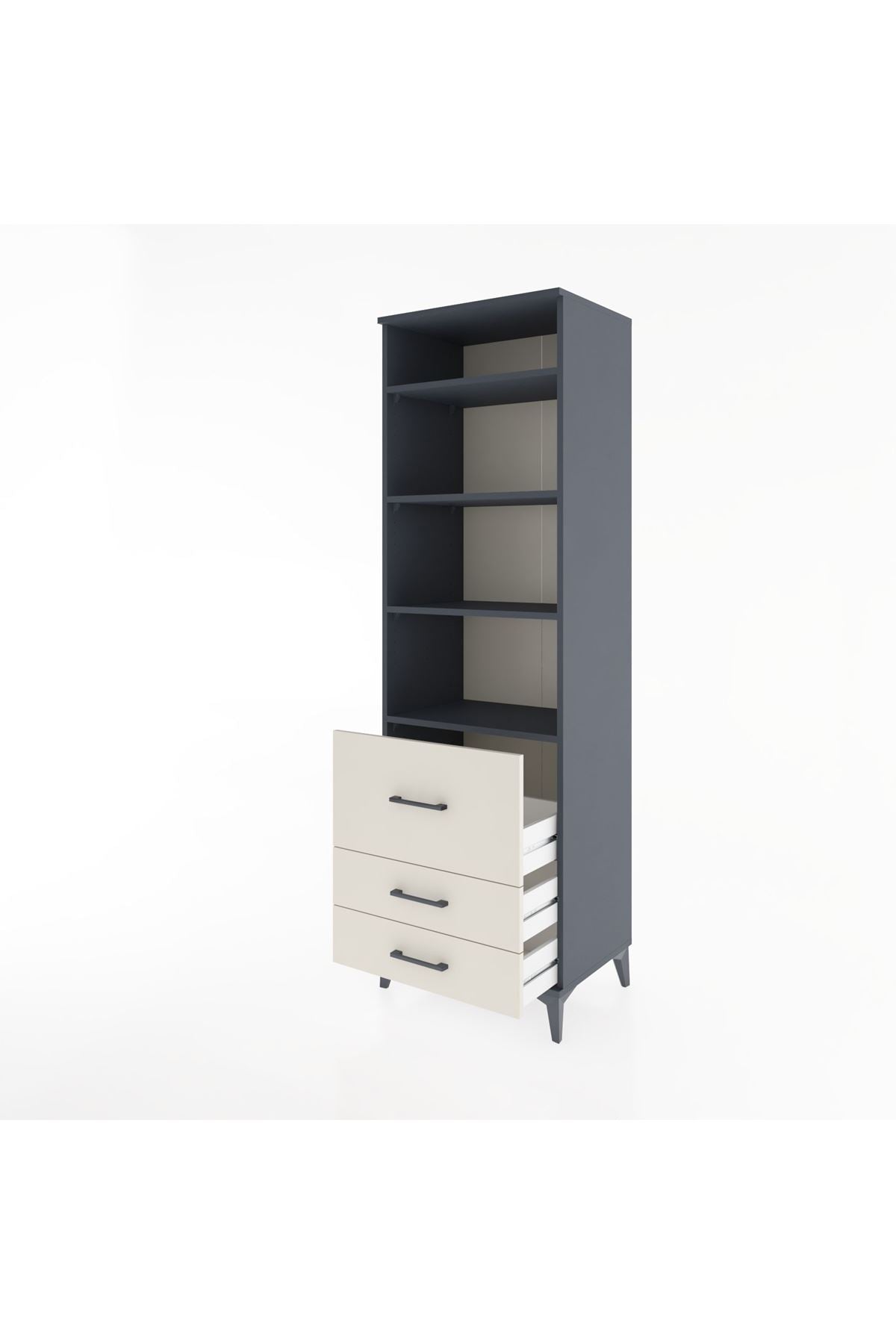 Hyperion Dolap 4 Raflı 3 Çekmeceli 60x44x195 - S59M030V4B