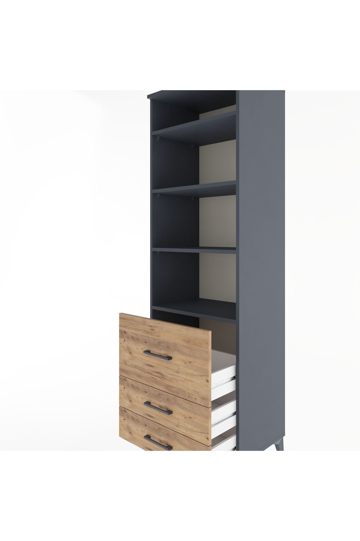 Hyperion Dolap 4 Raflı 3 Çekmeceli 60x44x195 - S59M030V6B