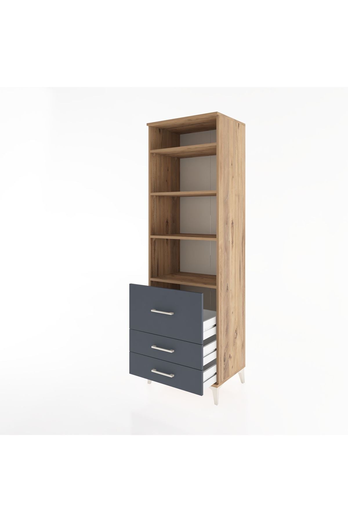 Hyperion Dolap 4 Raflı 3 Çekmeceli 60x44x195 - S59M030V8B