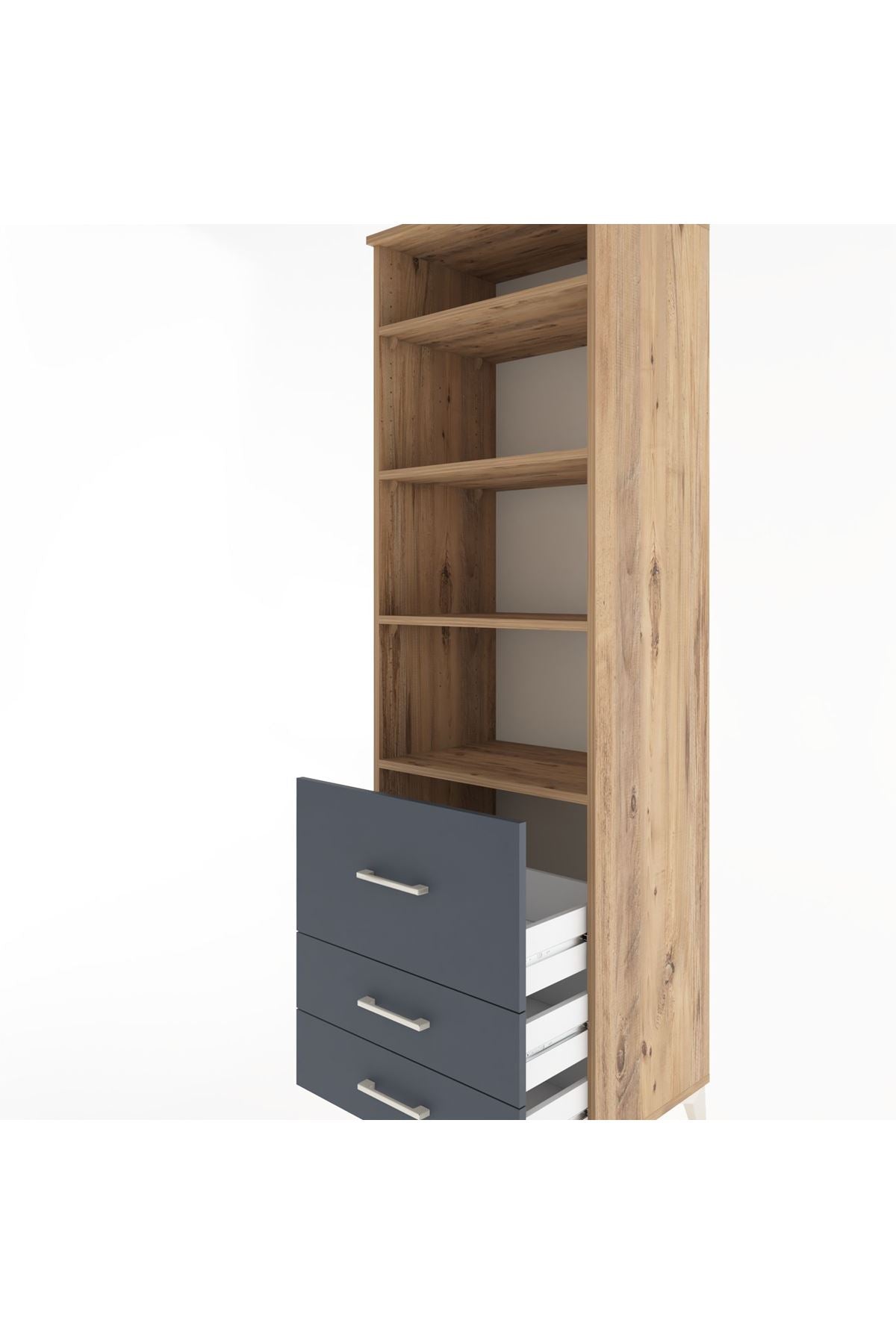Hyperion Dolap 4 Raflı 3 Çekmeceli 60x44x195 - S59M030V8B