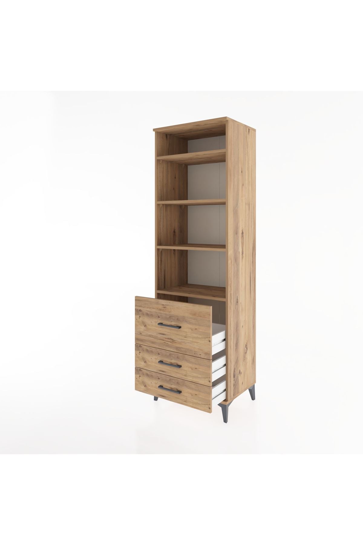 Hyperion Dolap 4 Raflı 3 Çekmeceli 60x44x195 - S59M030V9B