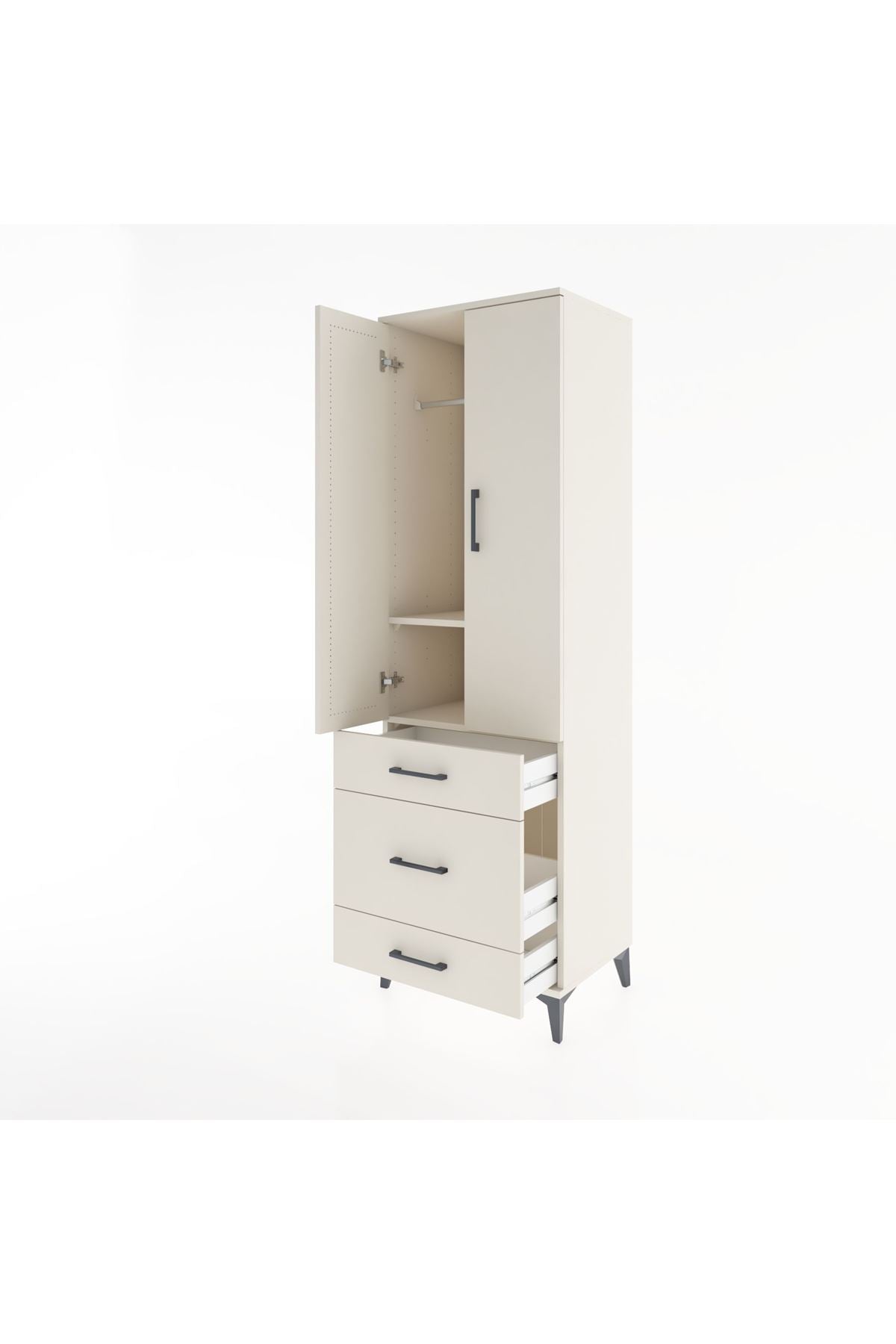 Hyperion Dolap 2 Raflı 3 Çekmeceli Tek Askılı 60x44x195 - S59M031V1B