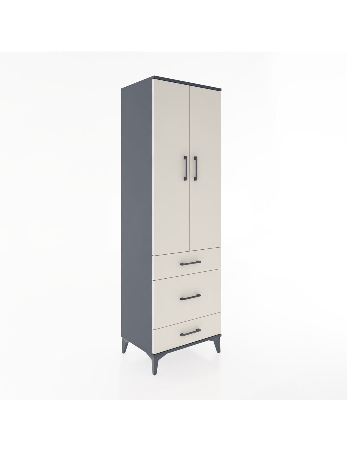 Hyperion Dolap 2 Raflı 3 Çekmeceli Tek Askılı 60x44x195 - S59M031V4B