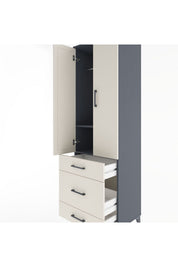 Hyperion Dolap 2 Raflı 3 Çekmeceli Tek Askılı 60x44x195 - S59M031V4B