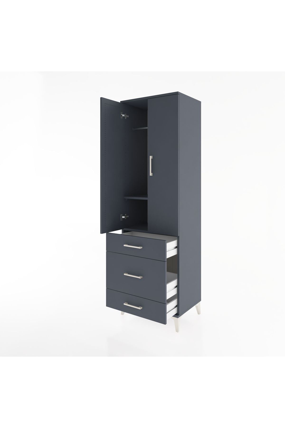 Hyperion Dolap 2 Raflı 3 Çekmeceli Tek Askılı 60x44x195 - S59M031V5B