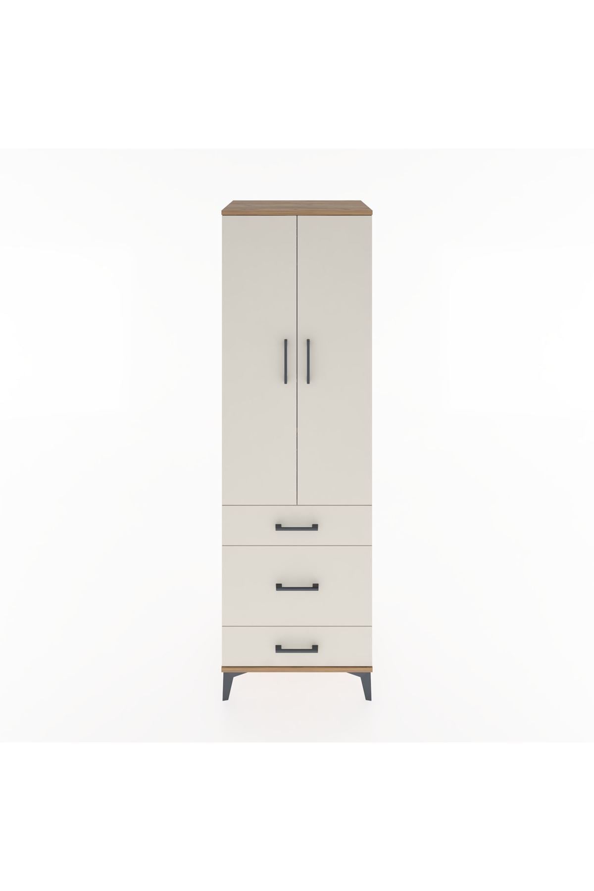 Hyperion Dolap 2 Raflı 3 Çekmeceli Tek Askılı 60x44x195 - S59M031V7B