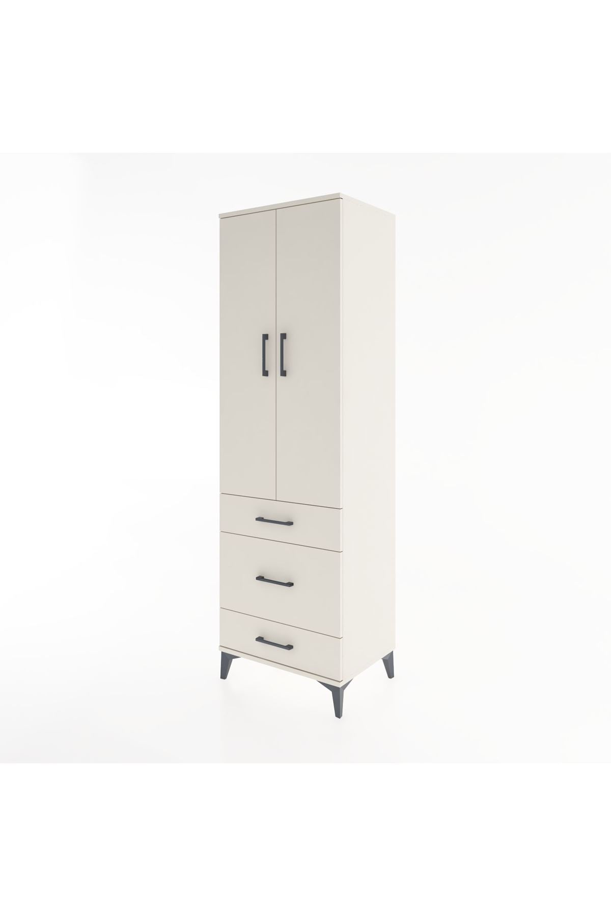 Hyperion Dolap 4 Raflı 3 Çekmeceli 2 Kapaklı 60x44x195 - S59M032V1B