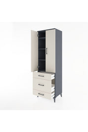 Hyperion Dolap 4 Raflı 3 Çekmeceli 2 Kapaklı 60x44x195 - S59M032V4B