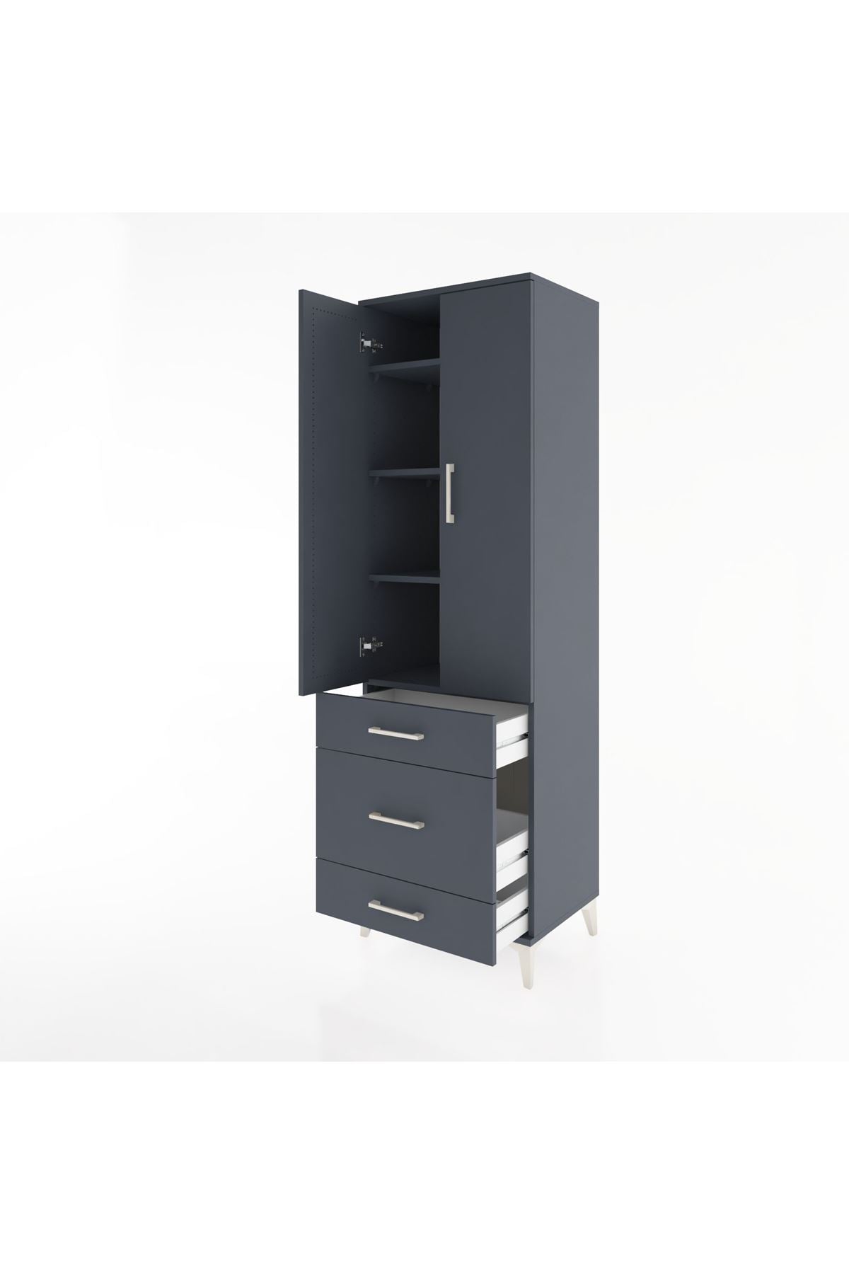 Hyperion Dolap 4 Raflı 3 Çekmeceli 2 Kapaklı 60x44x195 - S59M032V5B