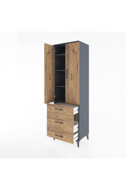 Hyperion Dolap 4 Raflı 3 Çekmeceli 2 Kapaklı 60x44x195 - S59M032V6B