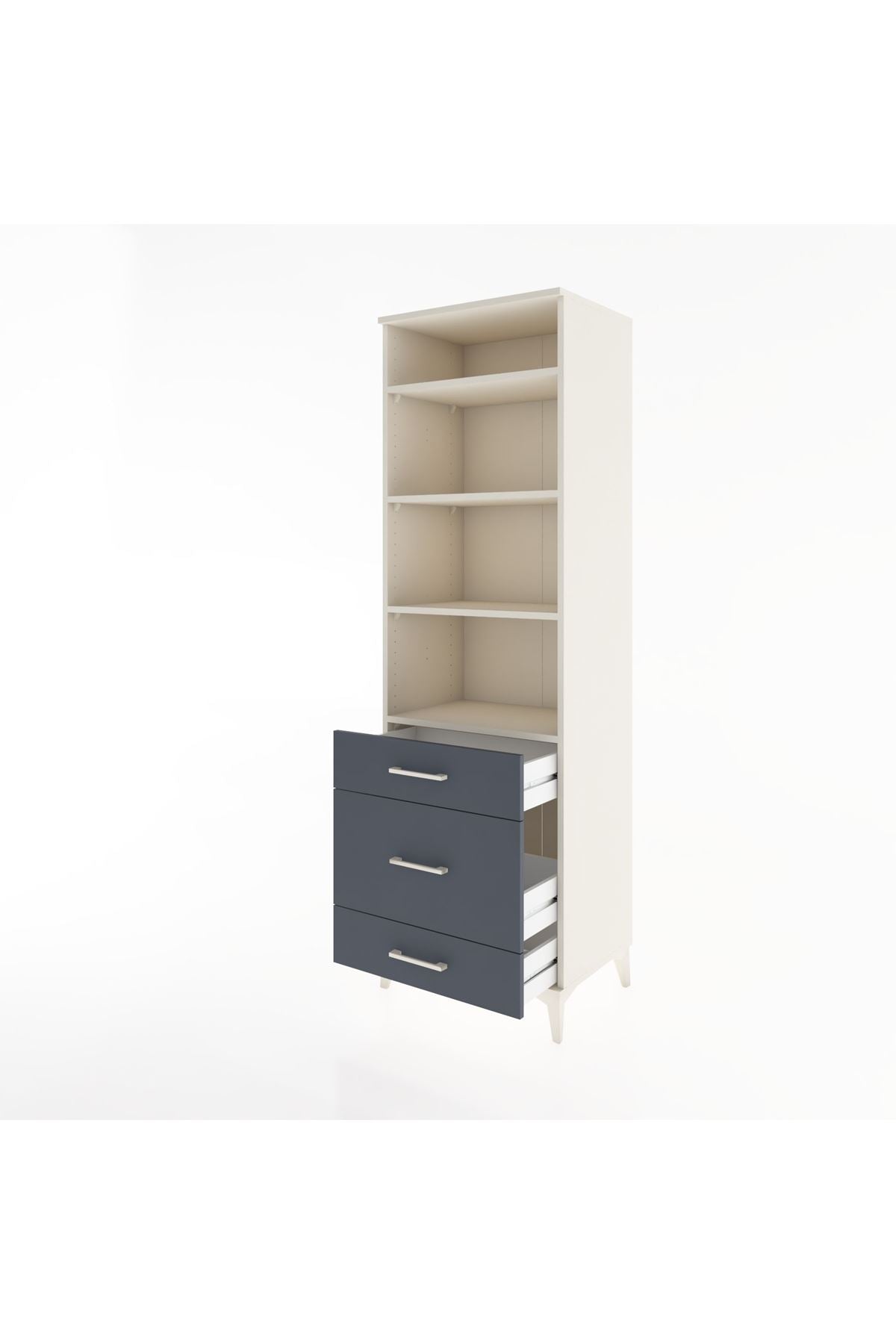Hyperion Dolap 4 Raflı 3 Çekmeceli 60x44x195 - S59M033V2B