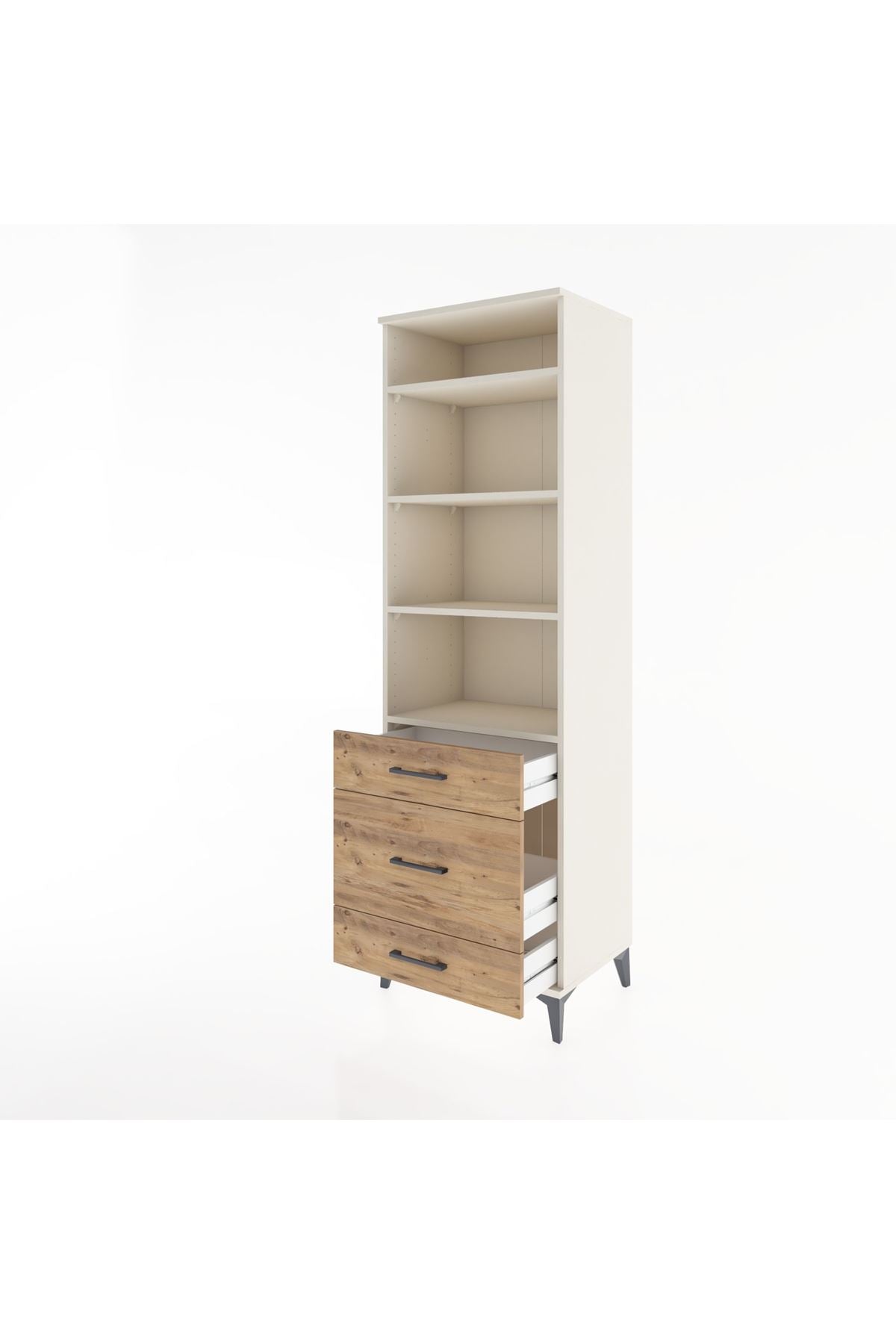 Hyperion Dolap 4 Raflı 3 Çekmeceli 60x44x195 - S59M033V3B