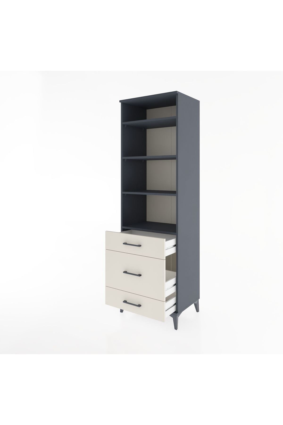Hyperion Dolap 4 Raflı 3 Çekmeceli 60x44x195 - S59M033V4B