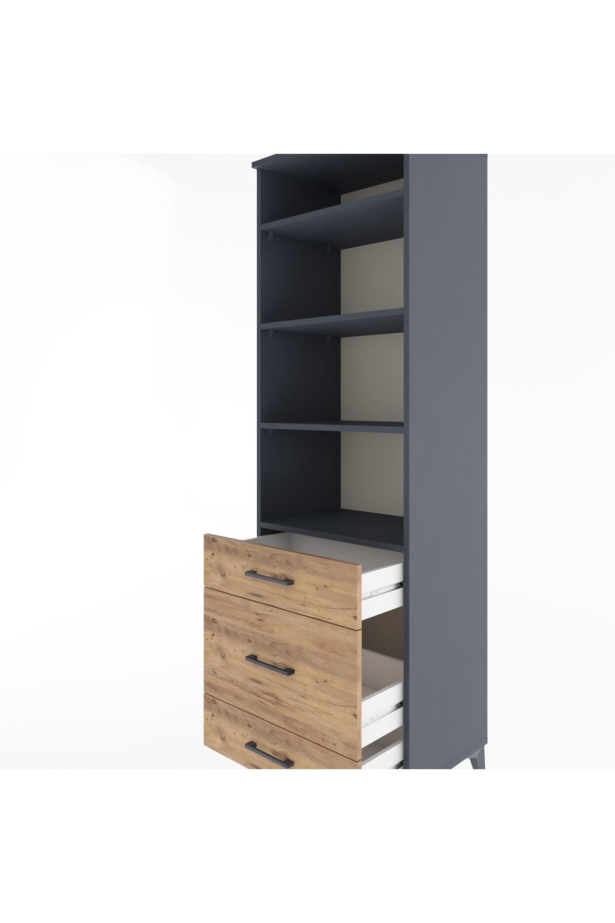 Hyperion Dolap 4 Raflı 3 Çekmeceli 60x44x195 - S59M033V6B