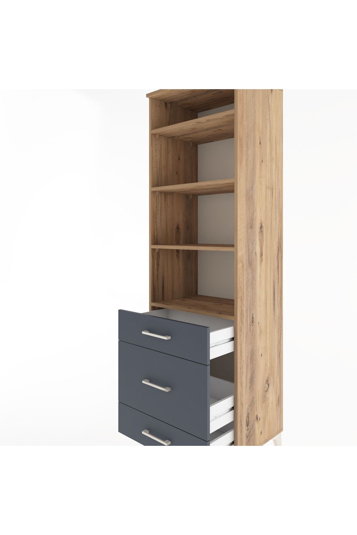 Hyperion Dolap 4 Raflı 3 Çekmeceli 60x44x195 - S59M033V8B