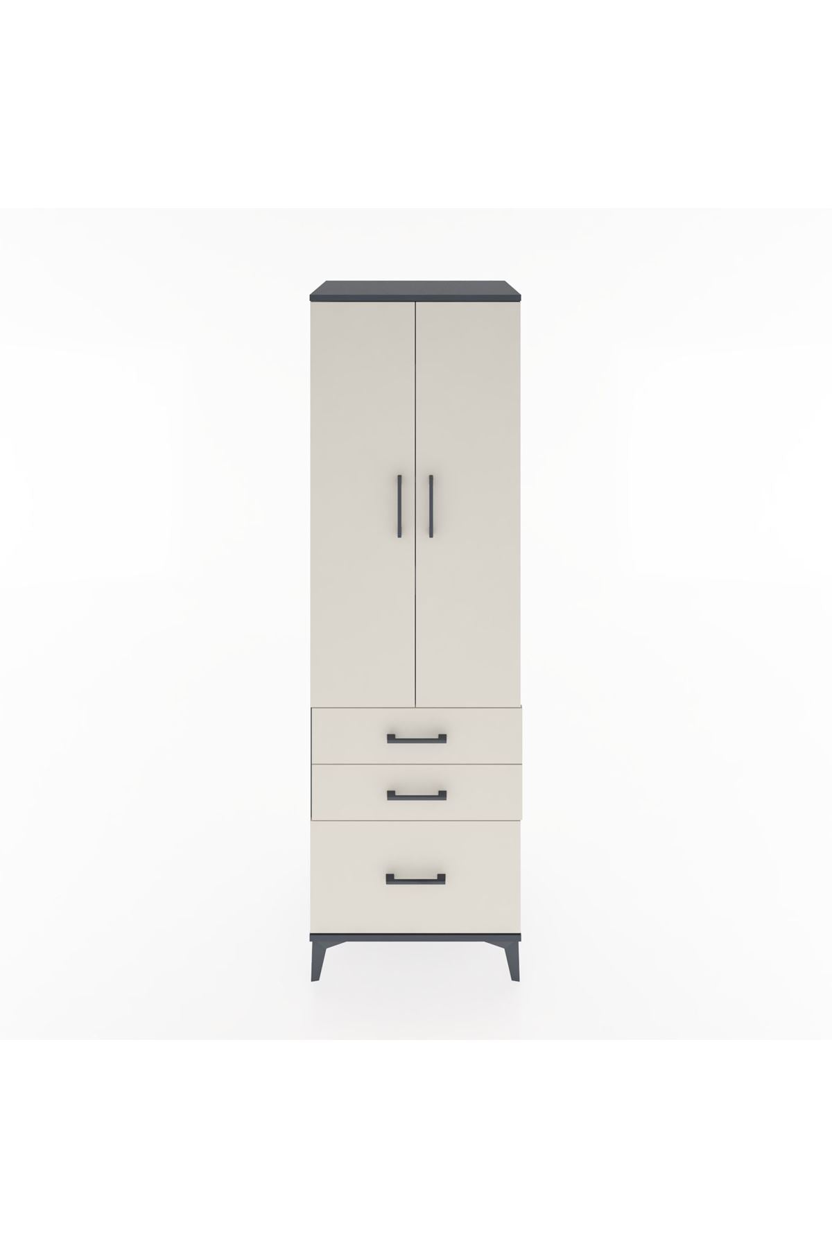 Hyperion Dolap 4 Raflı 3 Çekmeceli 2 Kapaklı 60x44x195 - S59M034V4B
