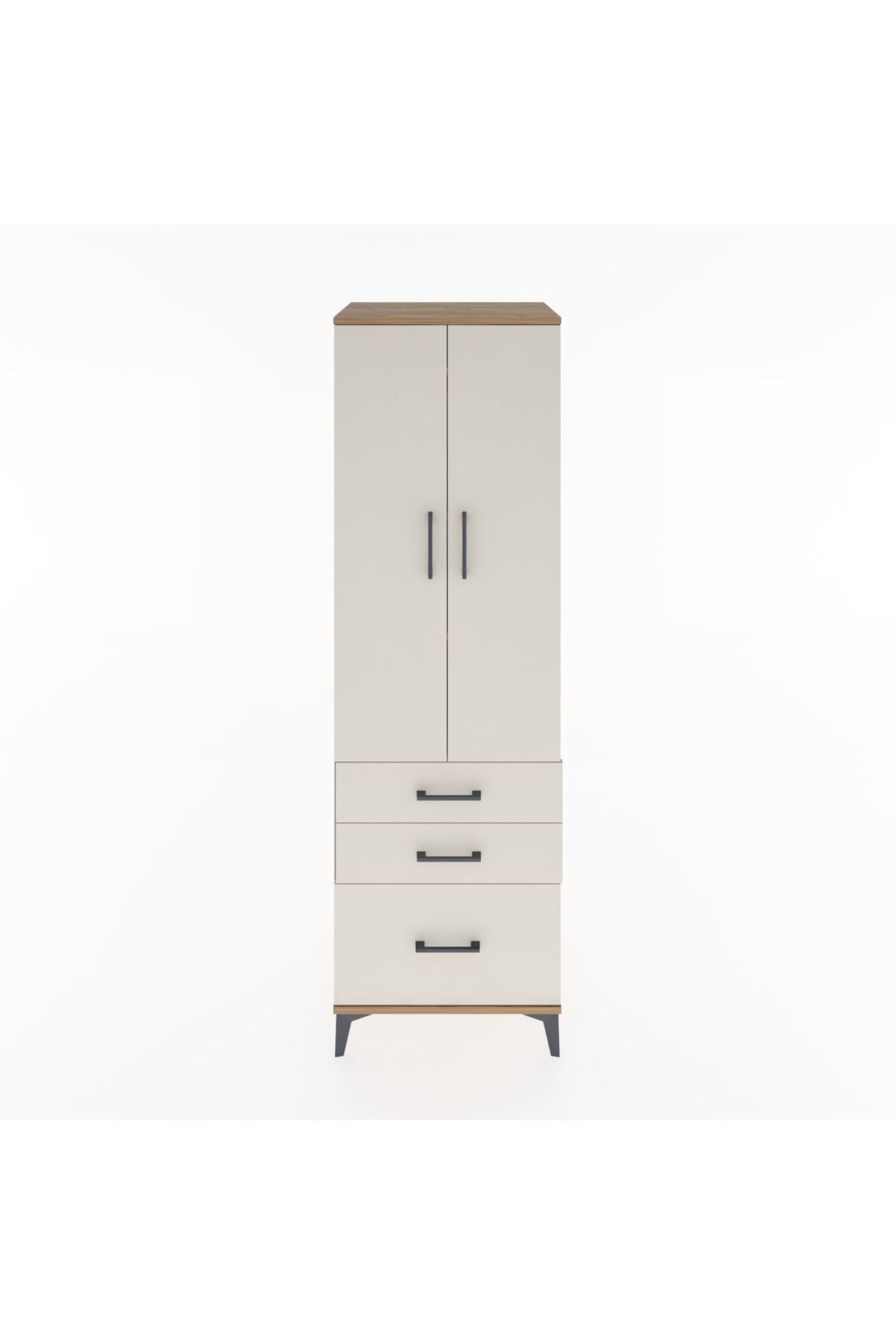 Hyperion Dolap 4 Raflı 3 Çekmeceli 2 Kapaklı 60x44x195 - S59M034V7B