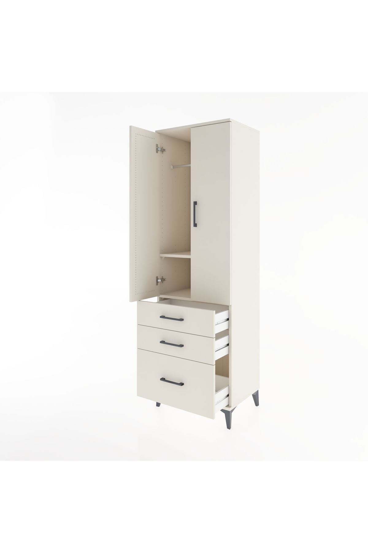 Hyperion Dolap 2 Raflı 3 Çekmeceli Tek Askılı 60x44x195 - S59M035V1B