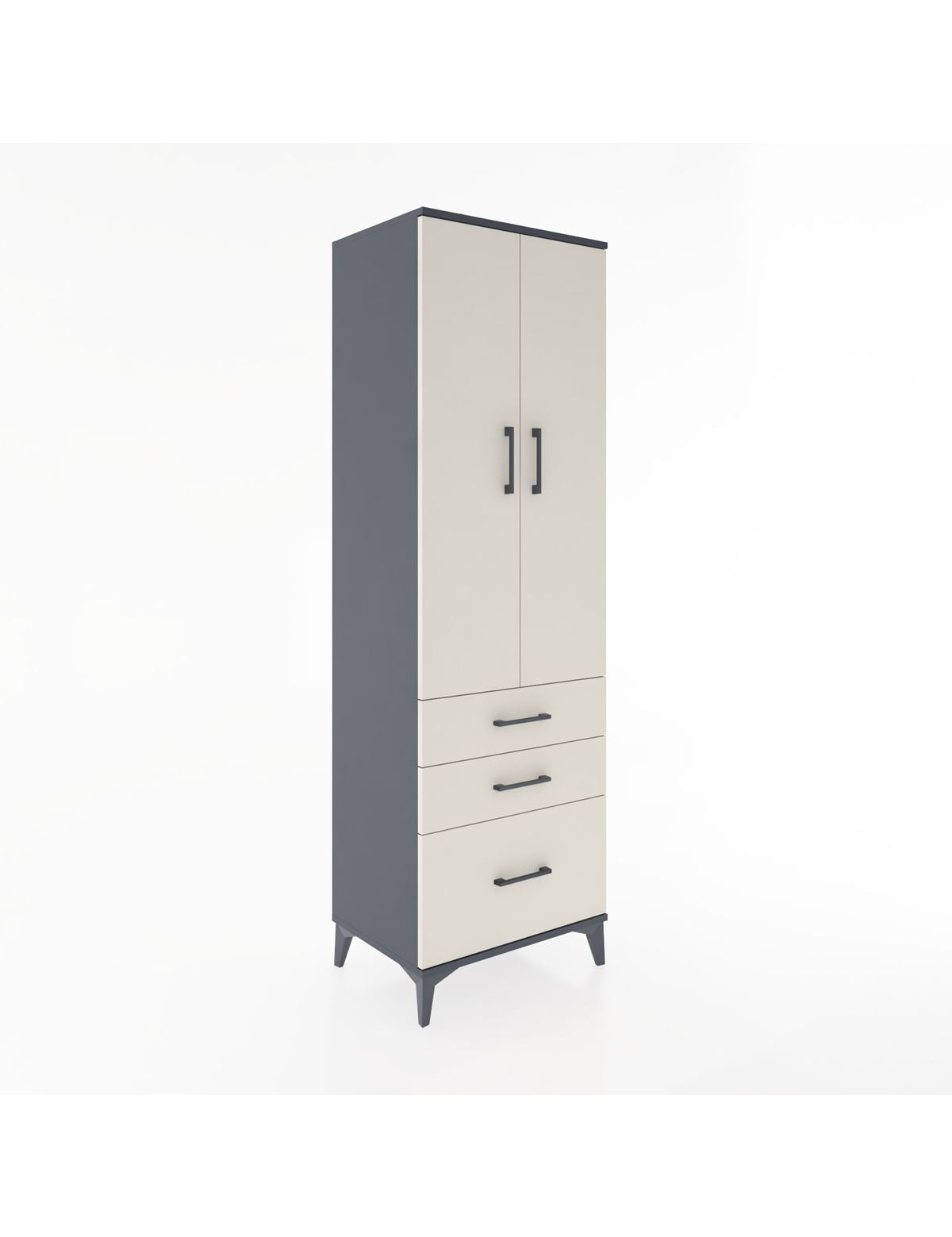 Hyperion Dolap 2 Raflı 3 Çekmeceli Tek Askılı 60x44x195 - S59M035V4B