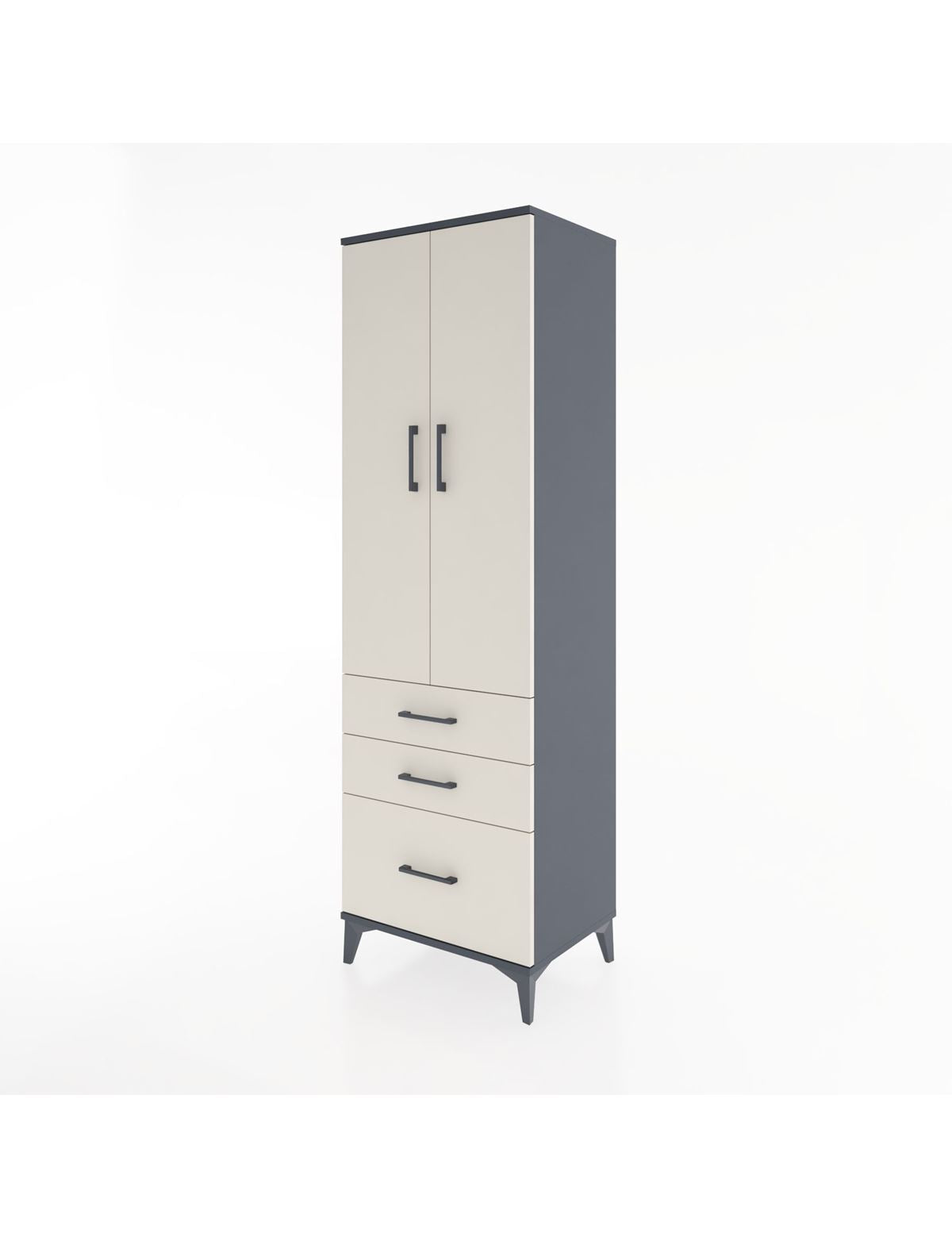 Hyperion Dolap 2 Raflı 3 Çekmeceli Tek Askılı 60x44x195 - S59M035V4B