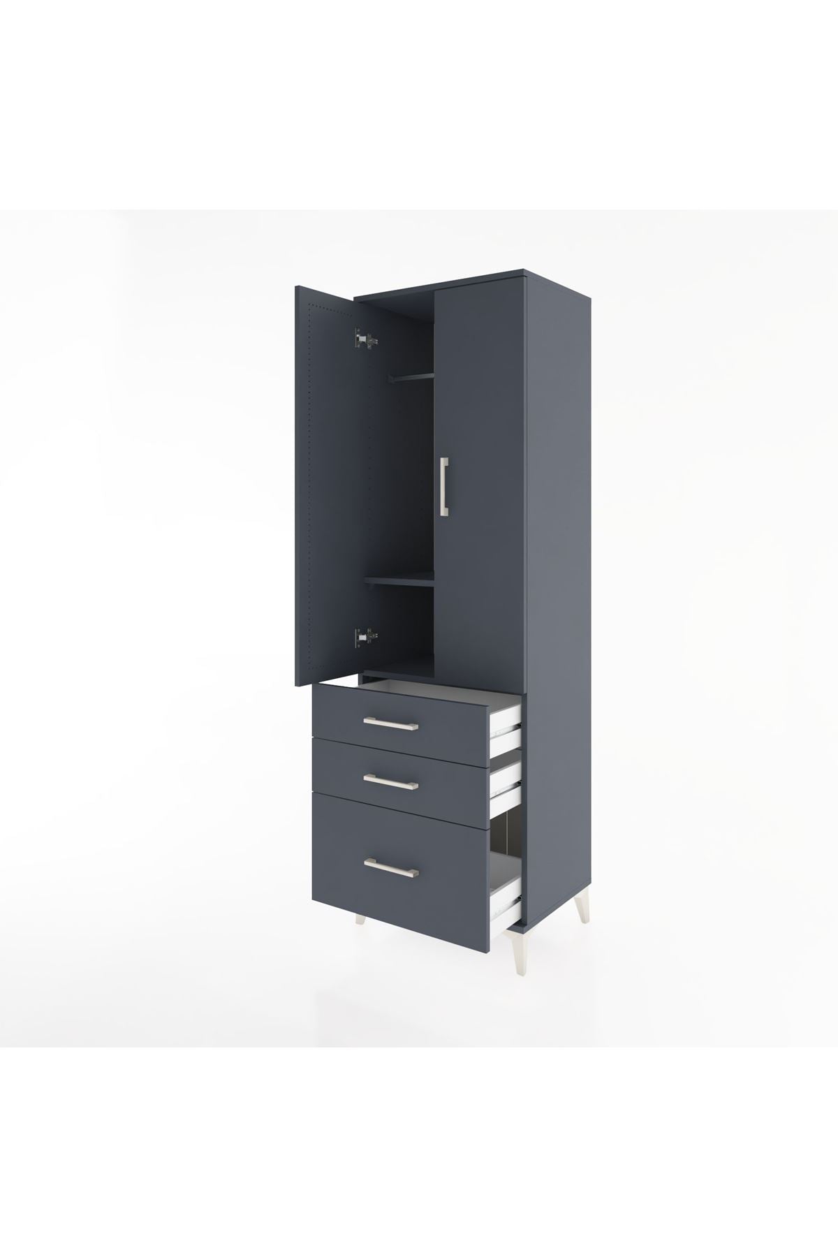Hyperion Dolap 2 Raflı 3 Çekmeceli Tek Askılı 60x44x195 - S59M035V5B