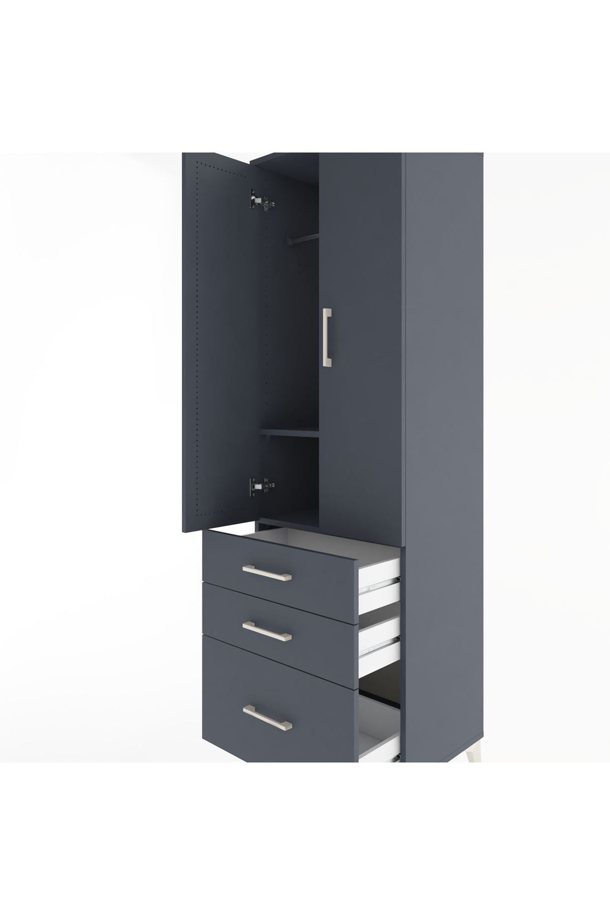 Hyperion Dolap 2 Raflı 3 Çekmeceli Tek Askılı 60x44x195 - S59M035V5B