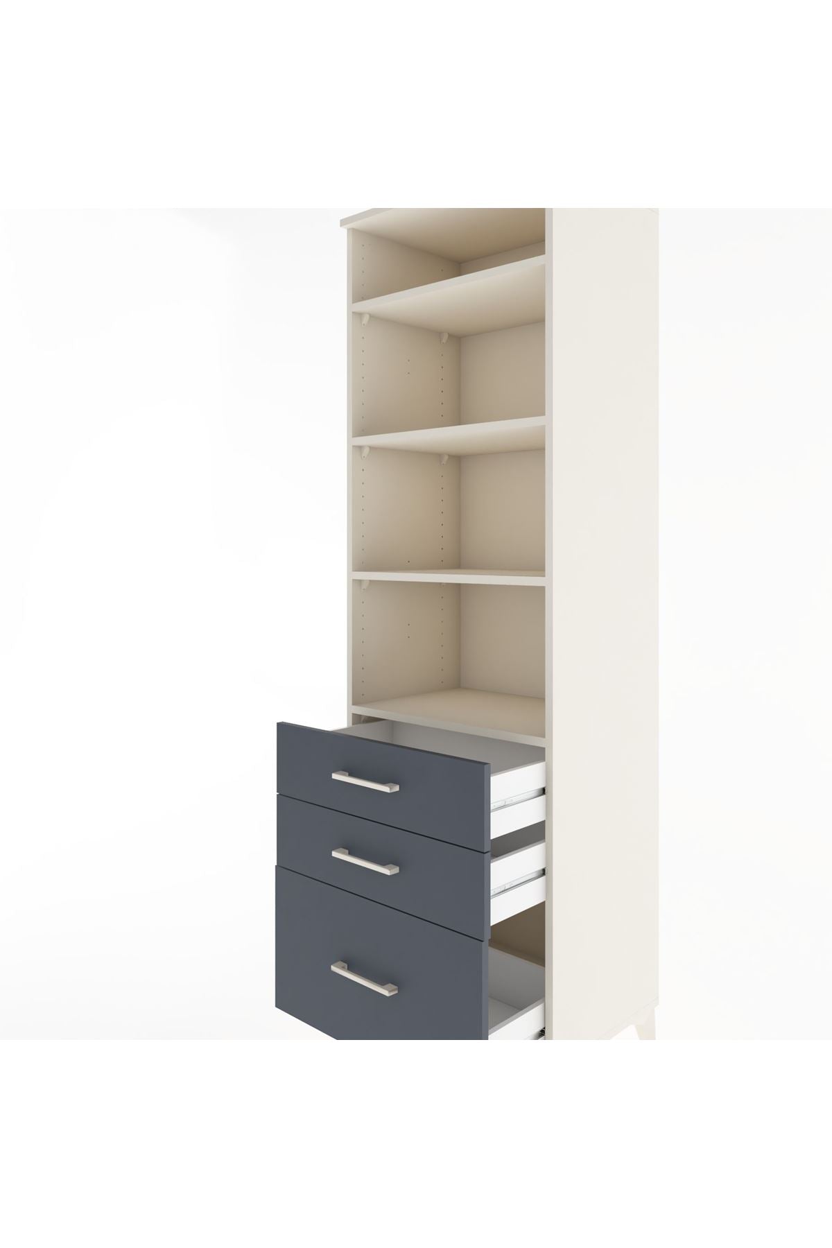 Hyperion Dolap 4 Raflı 3 Çekmeceli 60x44x195 - S59M036V2B