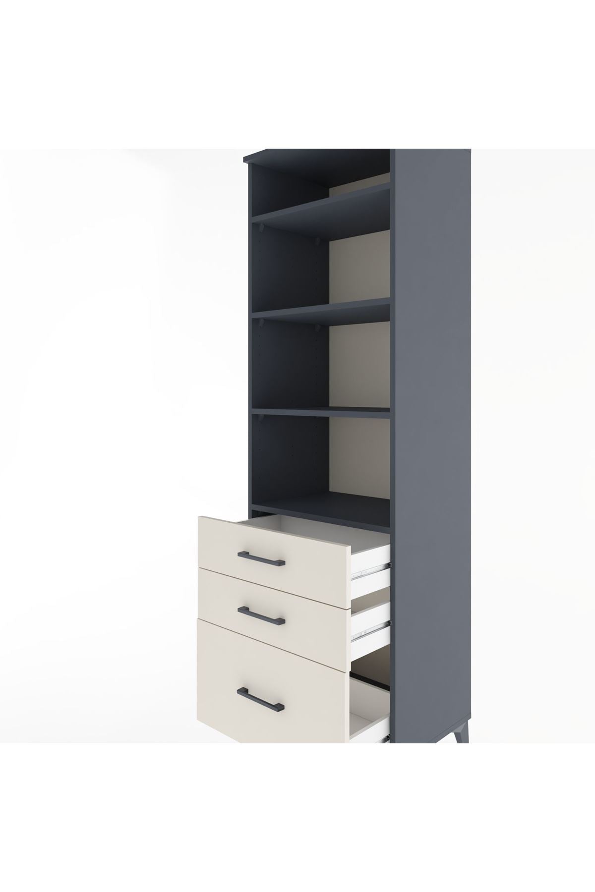 Hyperion Dolap 4 Raflı 3 Çekmeceli 60x44x195 - S59M036V4B