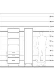 Hyperion Dolap 4 Raflı 3 Çekmeceli 60x44x195 - S59M036V4B