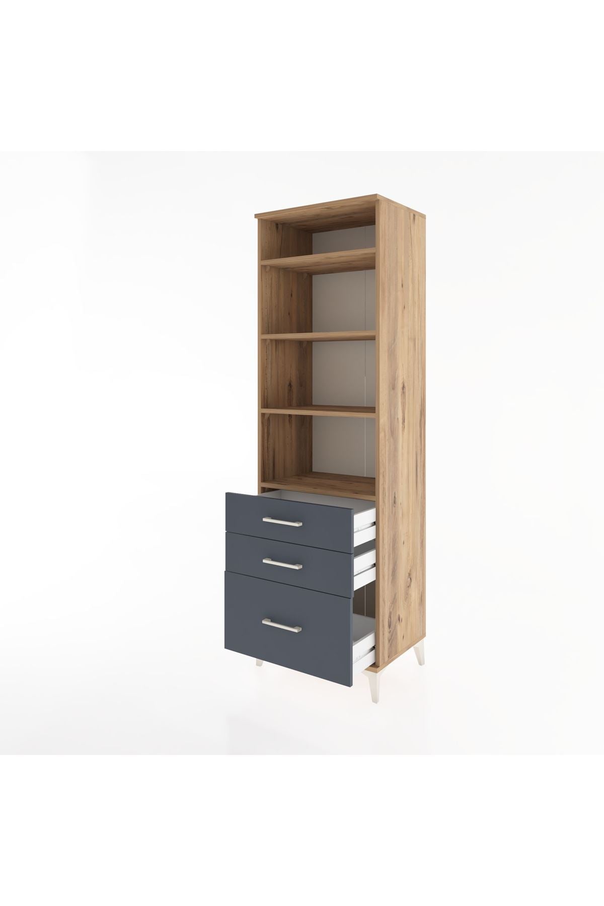Hyperion Dolap 4 Raflı 3 Çekmeceli 60x44x195 - S59M036V8B