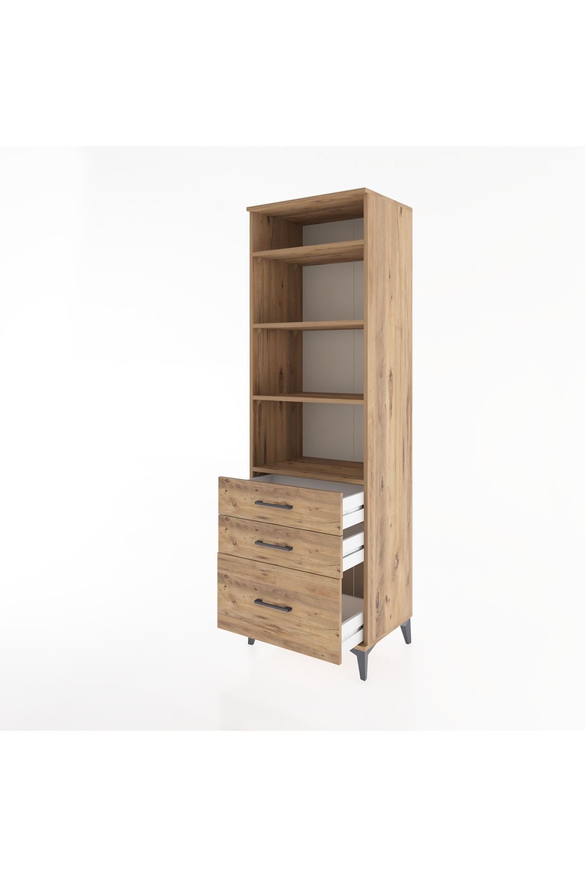 Hyperion Dolap 4 Raflı 3 Çekmeceli 60x44x195 - S59M036V9B