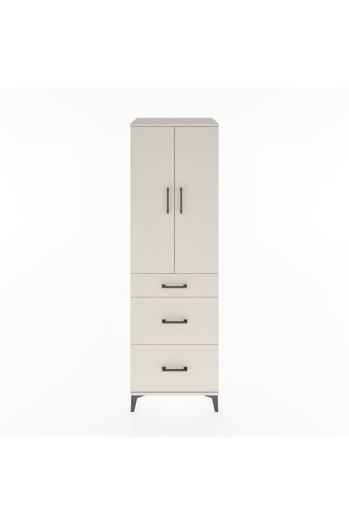 Hyperion Dolap Tek Raflı 3 Çekmeceli Tek Askılı 60x44x195 - S59M037V1B