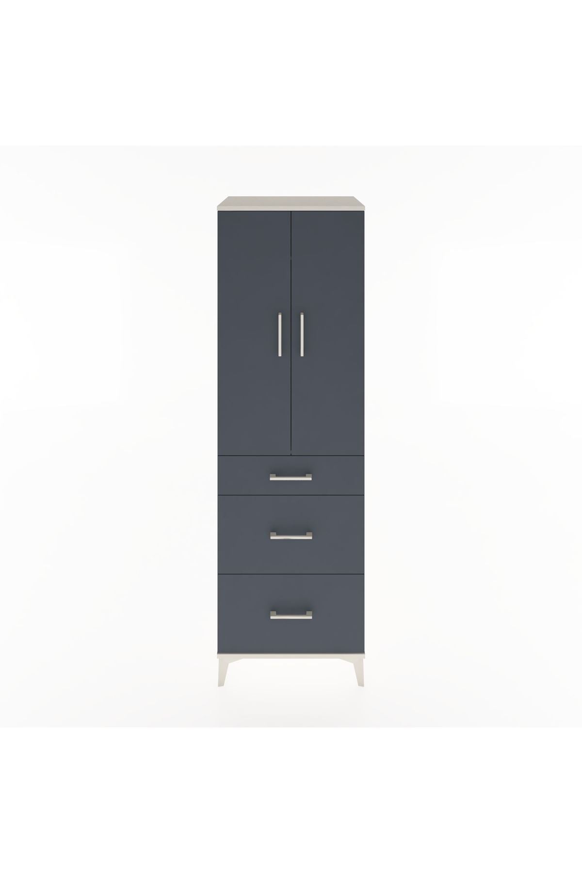 Hyperion Dolap Tek Raflı 3 Çekmeceli Tek Askılı 60x44x195 - S59M037V2B