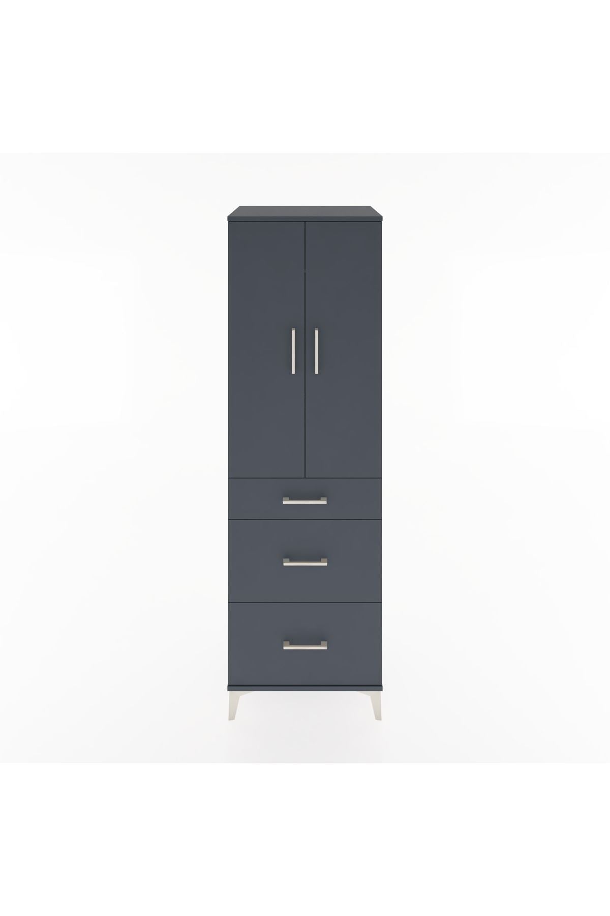 Hyperion Dolap Tek Raflı 3 Çekmeceli Tek Askılı 60x44x195 - S59M037V5B
