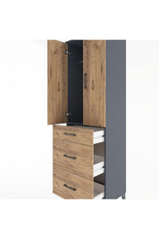 Hyperion Dolap Tek Raflı 3 Çekmeceli Tek Askılı 60x44x195 - S59M037V6B