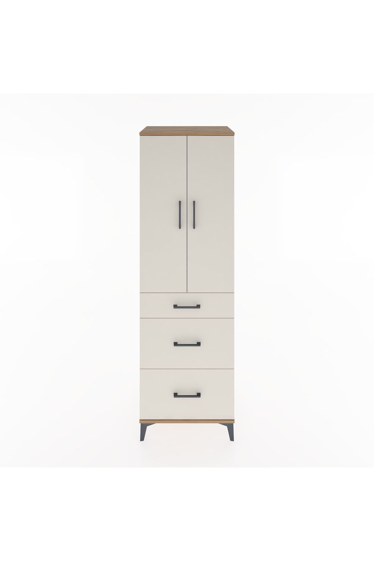 Hyperion Dolap Tek Raflı 3 Çekmeceli Tek Askılı 60x44x195 - S59M037V7B