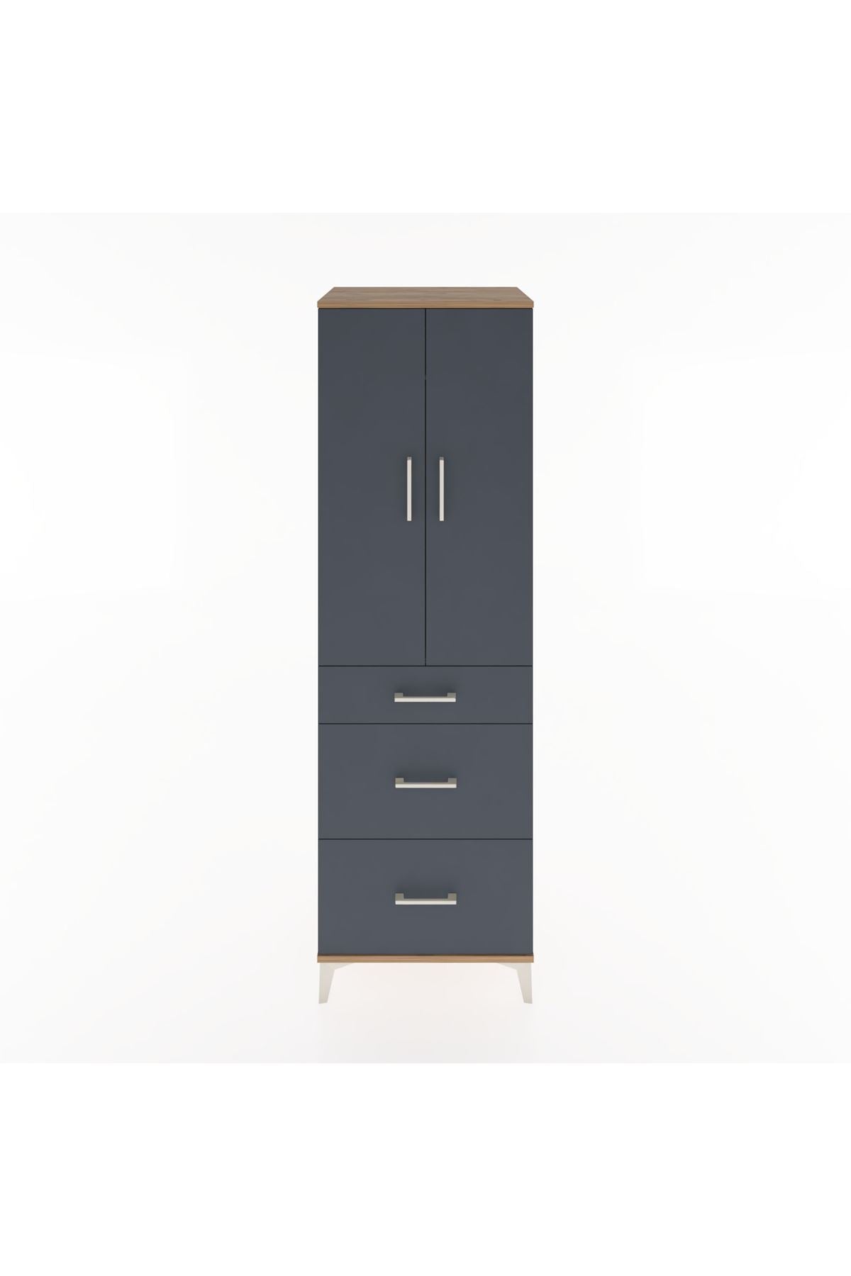 Hyperion Dolap Tek Raflı 3 Çekmeceli Tek Askılı 60x44x195 - S59M037V8B