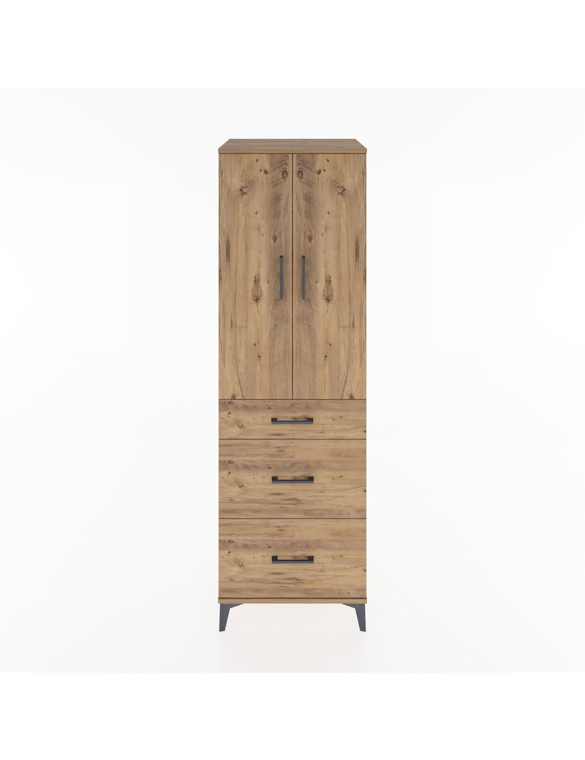 Hyperion Dolap Tek Raflı 3 Çekmeceli Tek Askılı 60x44x195 - S59M037V9B