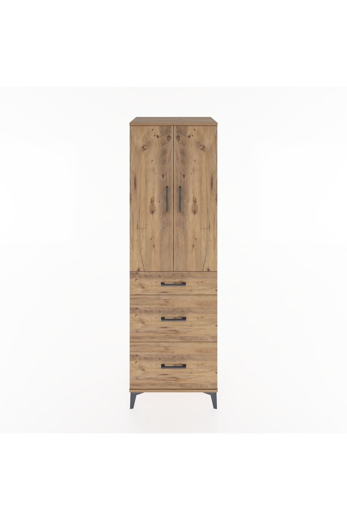 Hyperion Dolap Tek Raflı 3 Çekmeceli Tek Askılı 60x44x195 - S59M037V9B