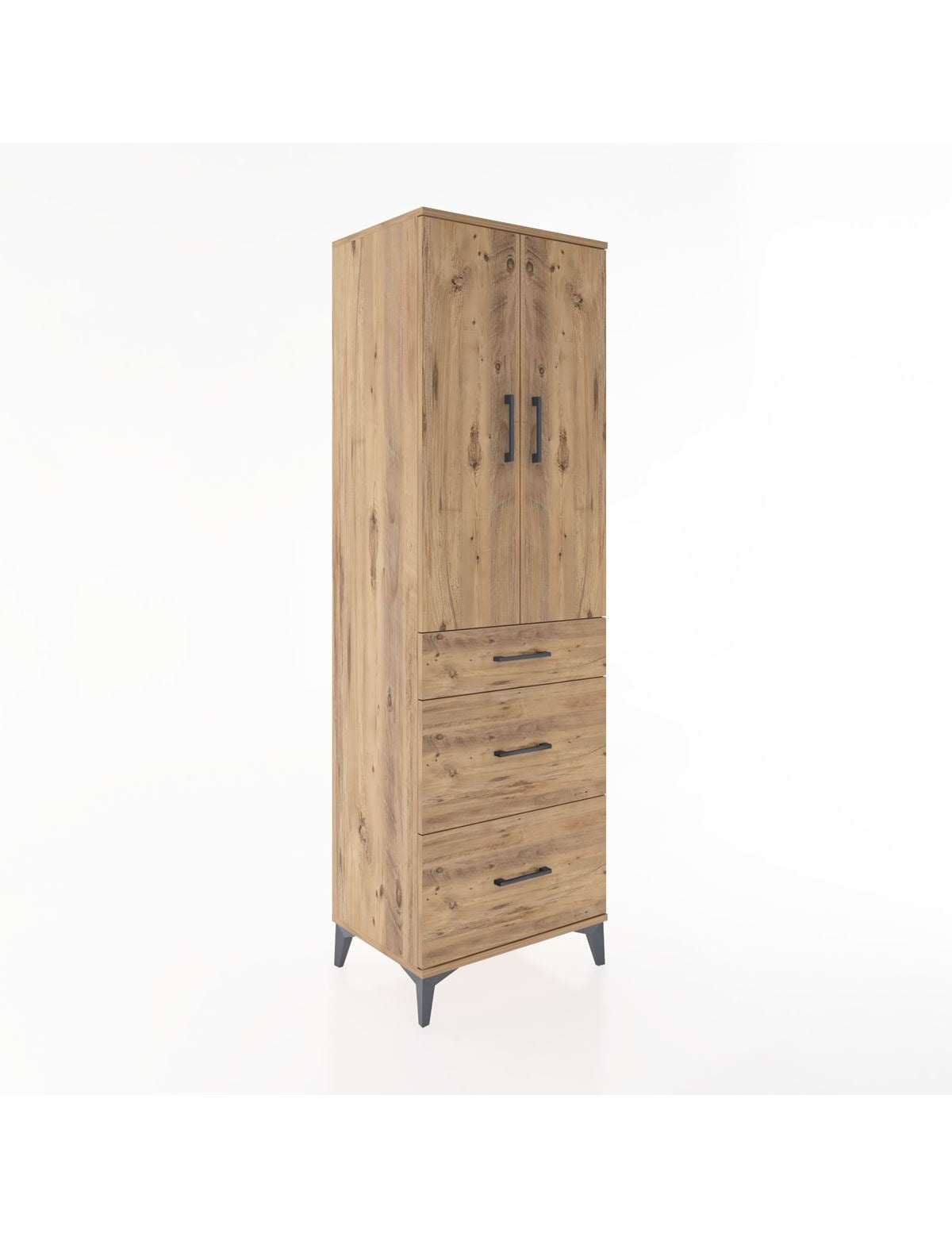 Hyperion Dolap Tek Raflı 3 Çekmeceli Tek Askılı 60x44x195 - S59M037V9B