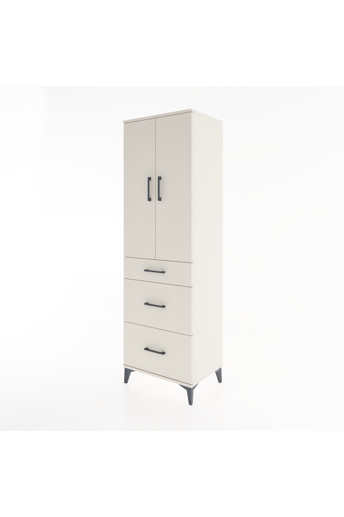 Hyperion Dolap 3 Raflı 3 Çekmeceli 2 Kapaklı 60x44x195 - S59M038V1B