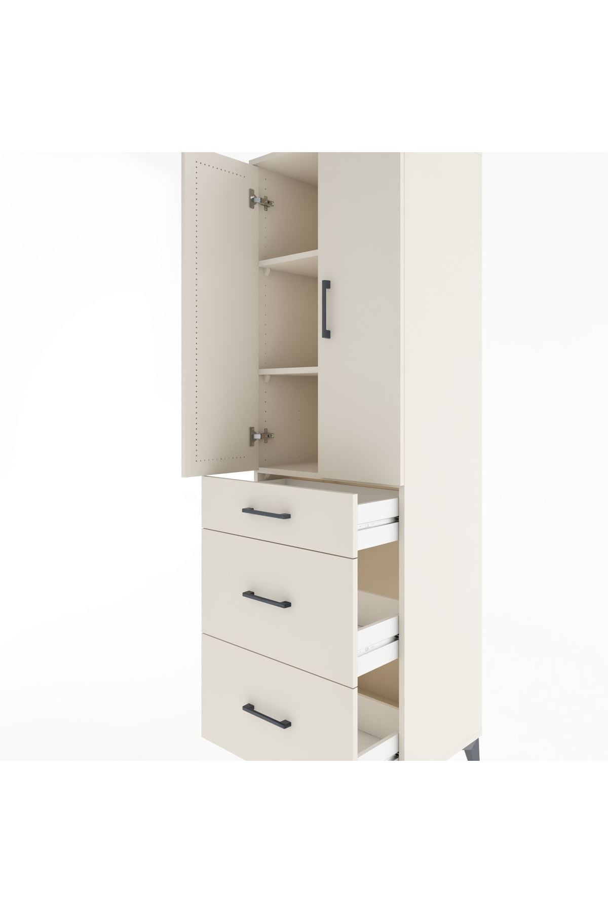 Hyperion Dolap 3 Raflı 3 Çekmeceli 2 Kapaklı 60x44x195 - S59M038V1B