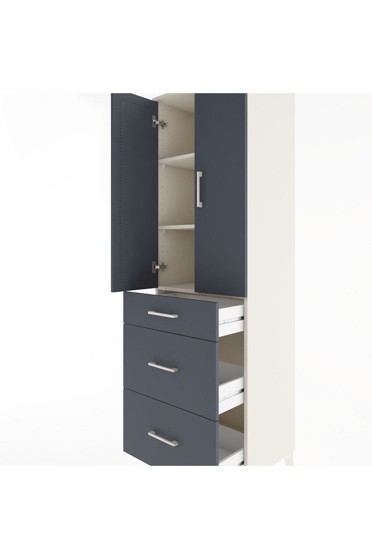 Hyperion Dolap 3 Raflı 3 Çekmeceli 2 Kapaklı 60x44x195 - S59M038V2B