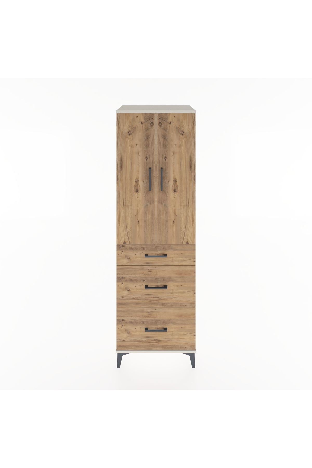 Hyperion Dolap 3 Raflı 3 Çekmeceli 2 Kapaklı 60x44x195 - S59M038V3B