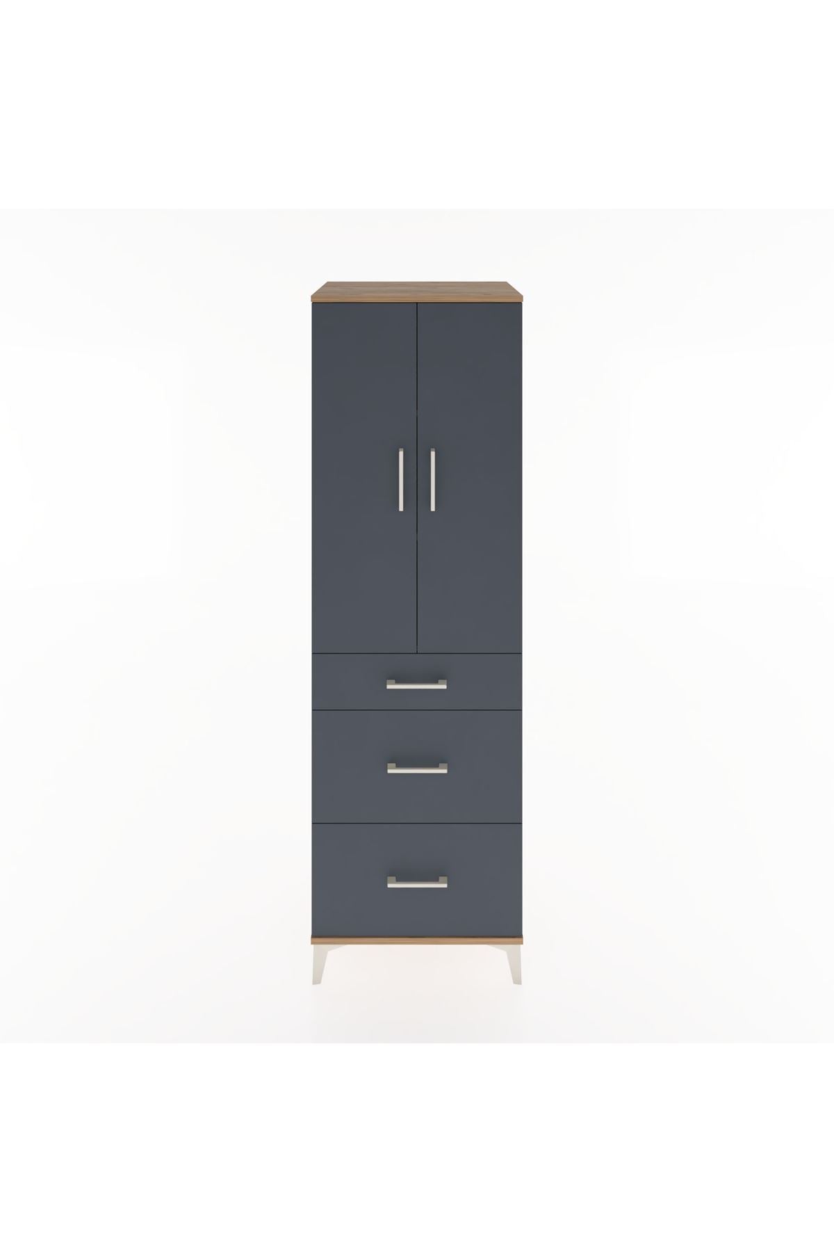 Hyperion Dolap 3 Raflı 3 Çekmeceli 2 Kapaklı 60x44x195 - S59M038V8B