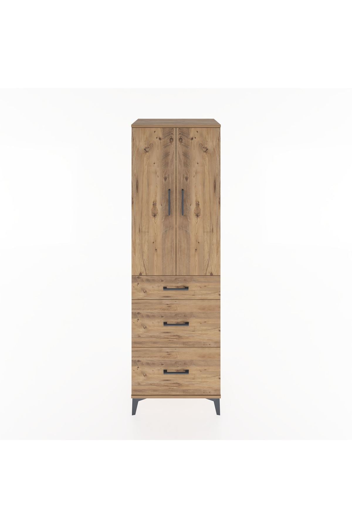 Hyperion Dolap 3 Raflı 3 Çekmeceli 2 Kapaklı 60x44x195 - S59M038V9B