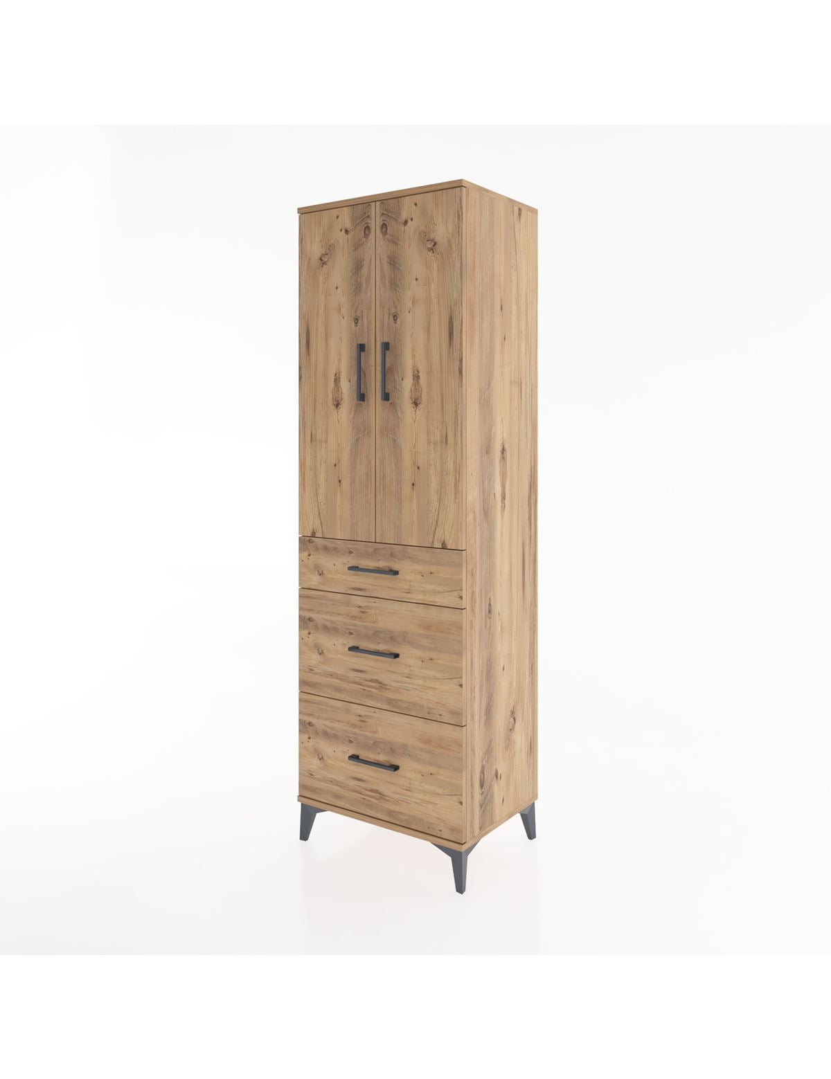 Hyperion Dolap 3 Raflı 3 Çekmeceli 2 Kapaklı 60x44x195 - S59M038V9B