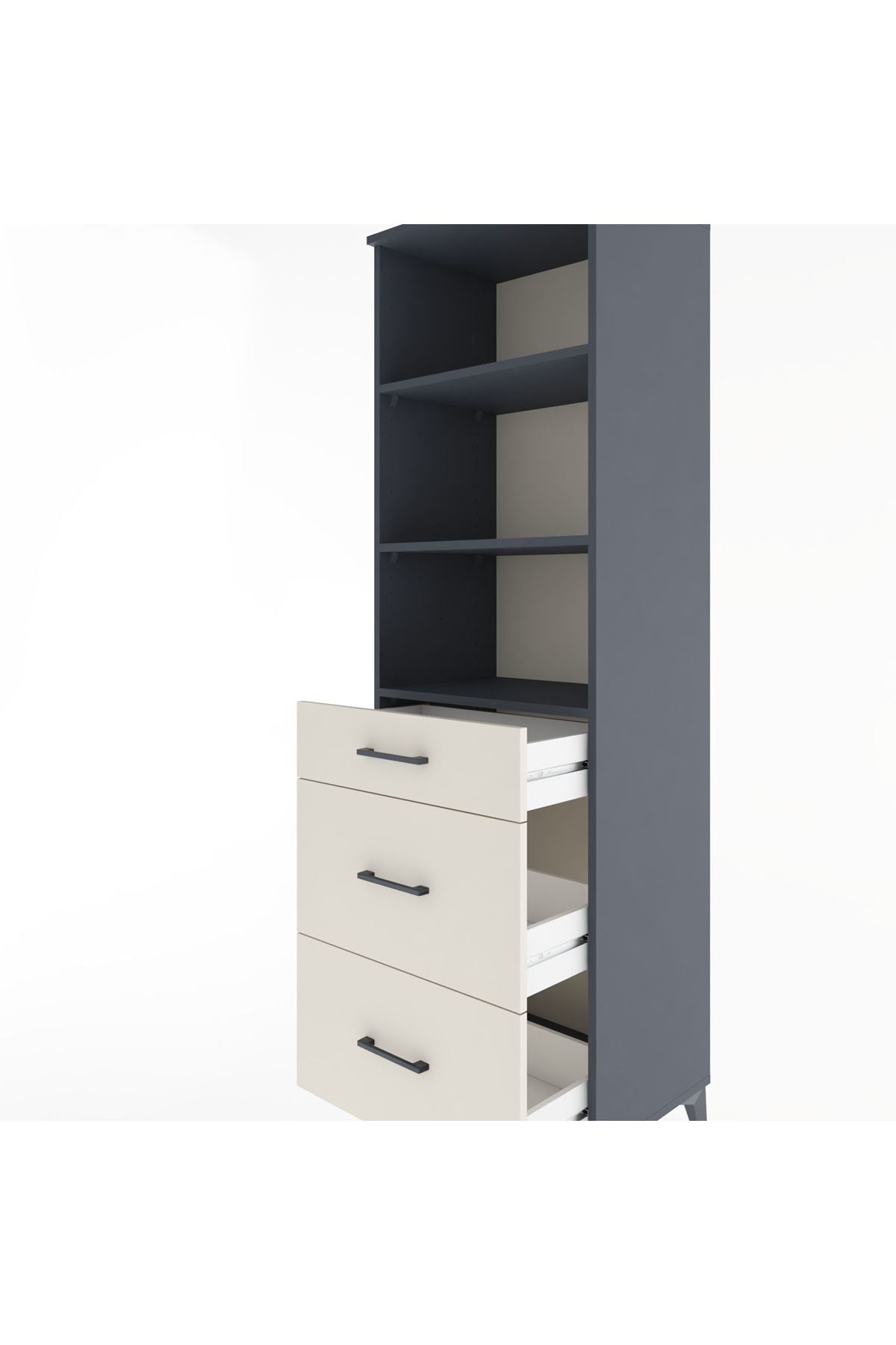 Hyperion Dolap 3 Raflı 3 Çekmeceli 60x44x195 - S59M039V4B