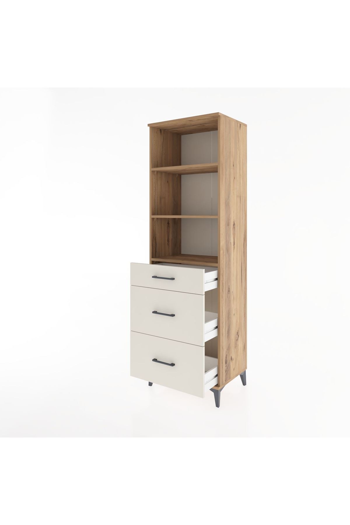 Hyperion Dolap 3 Raflı 3 Çekmeceli 60x44x195 - S59M039V7B