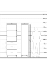 Hyperion Dolap 3 Raflı 3 Çekmeceli 60x44x195 - S59M039V7B
